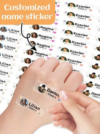 60 pegatinas personalizadas con nombre, compatibles con personalización de fotos y texto, tamaño 4.5x1.5cm, material de PVC resistente al agua y al desgaste, adecuado para herramientas de aprendizaje como libros, tazas, cajas de papelería, bolsas de papelería, bolígrafos, gomas de borrar, mochilas, computadoras de oficina y otros artículos, así como regalos para estudiantes para el nuevo semestre, útiles escolares, vuelta al colegio, multifuncional, ornamental, reutilizable, moderno, colorido, lindo, vintage, de dibujos animados, Kawaii, personalizado, único, personalizado, trabajadores, clientes, estudiantes, para negocios/trabajo/oficina, para la escuela