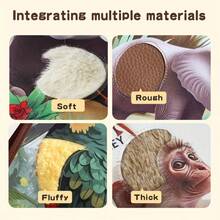 婴儿书籍玩具，婴儿触觉褶皱布书，早期发展互动婴儿车毛绒玩具，男孩女孩洗礼圣诞袜填充物