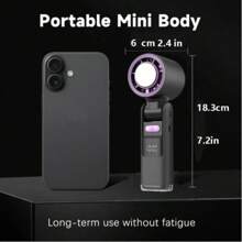 1PC USB Rechargeable 4000mAh High-Speed Turbine Cooling Fan,Ultra-Quiet, Long-Lasting, Portable Mini Fan, Foldable, Air Conditioning, Portable Fan
