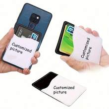 1PC Custom Phone Wallet, Aux Leather Phone Wallet Sublimation Blanks Faux Leather Card Holder For Back Of Phone |White Faux Leather Card Wallet Sleeve, Credit Cards/ID Card Holder, Gift For Family, Friends, Teachers, Father, Mother - Multicolor - View 8