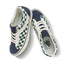 Vans Men's And Women's Bold NI Green And White Checkered Athletic Casual Shoes Low-Top Sneakers Canvas Shoes VN0A3WLP5E1 - Green - View 8