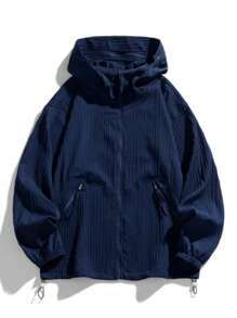 Men's Summer Outdoor Sports Cycling Casual Hooded Lightweight Solid Color Sun Protection Jacket, For Fall