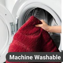 Large Bath Rug Runner Ultra Absorbent Light Gray Bath Mat, Non-Slip Microfiber Carpet For Bathroom, Shower & Tub, Easy Wash & Dry - Red - View 6