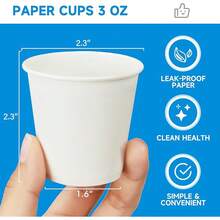100 Pack 3 Oz Paper Cups For Bathroom, Disposable Mouthwash Cups, Small Paper Cups, For Parties, Picnics, Travel - 3盎司100包 - 查看 2