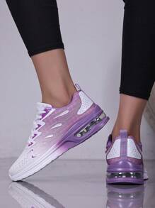 1 Par de Zapatillas Deportivas de Moda con Degradado de Color, Anti-Deslizantes, Resistentes al Desgaste, con Amortiguación de Aire Suave y Cómoda, Adecuadas para Mujeres en Deportes Casuales al Aire Libre