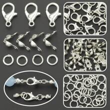 150pcs Golden/Silver/KChrome Gold/White/Gun Black/Random Color Zinc Alloy Lobster Clasp, Jump Ring And Findings Set For DIY Keychain, Key Rings, Bead Stringing, Pendants, Jewelry Craft Making Supplies