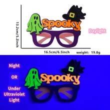 Occhiali per festa di Ognissanti, occhiali luminosi da festa, che brillano al buio e sotto luce UV nera, montature di occhiali luminosi, decorazioni per Ognissanti, feste, vacanze, con forme di fantasma, zucca, pipistrello, zombie, ragno