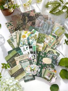 Natural Imprint Plant Material Planner Gift Set, Botanical Series Stickers & Notebook Set, Ins-Inspired Stationery Gift Set,School Supplies,Back To School