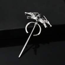 1 件电影/电视主题狼头和龙设计胸针，合金配件背包，适用于学校办公室配件衬衫夹克珠宝圣诞节万圣节秋冬配饰，适合青少年、青年、男士、休闲、户外、运动、度假、毕业礼物、生日、日常穿着衣服别针有趣可爱的教师礼物 - 彩色 - 查看 4