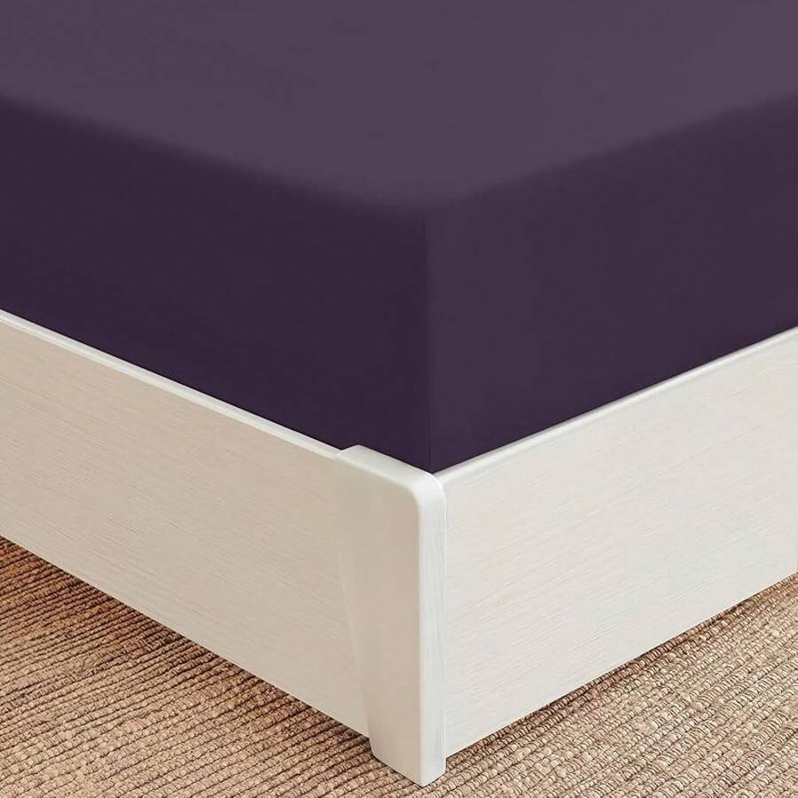 Mellanni King Fitted Sheet - Iconic Bedding Sheets With Up To 16 Inch Deep Pocket - Soft & Cooling - Fade & Stain Resistant - 1 PC (King, Light Blue) - 紫色 - 查看 1