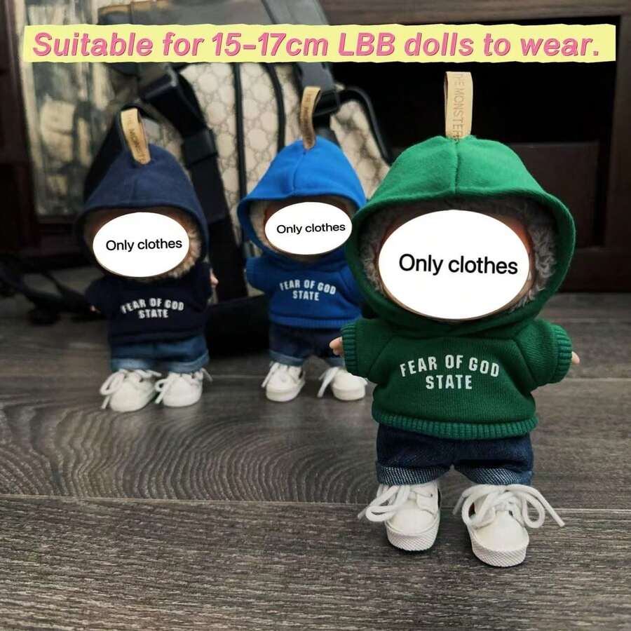 全新 15-17 厘米连帽运动衫套装,适用于 娃娃,仅包含连帽衫套装(不含鞋子) - 彩色 - 查看 1