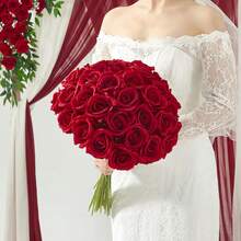 100 Pcs  Artificial Roses In Bulk, Fake Velvet Silk Burgundy Roses Realistic Red Roses For Wedding Centerpieces Flower Arrangement Home Decor (100, Burgundy) - Burgundy - View 6