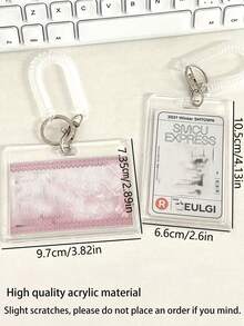 1pc Transparent Acrylic Horizontal/Vertical Access Control Hard Card Cover, Transparent High Sensitivity Keychain ID Card, Bus Meal Card, Work Card Cover, Light Scratches, Lightweight Star Chasing Photo Storage Book.,Mother's Day Gift - Clear - View 6