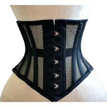Women's Waist Training Underbust Corset Steel Boned Body Shaper, Halloween Christmas New Year - 白色-拉鍊 - 查看 4