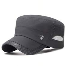 Herren schnell trocknende Mesh Flachkappenmütze, leichte atmungsaktive Sonnenschutzkappe, Unisex Outdoor Baseballkappe für Frühling und Sommer