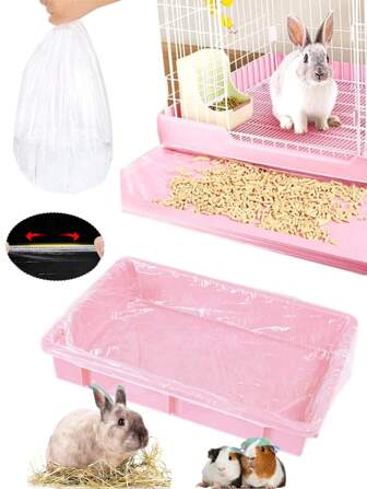 10pcs Disposable Thin Film Liners For Dog Potty, Pet Rabbit Cage, Bird Cage Bottom Tray, Cat Litter Box, Easy To Clean Pet Enclosure Cleaning Bags, Suitable For Various Pet Toilets
