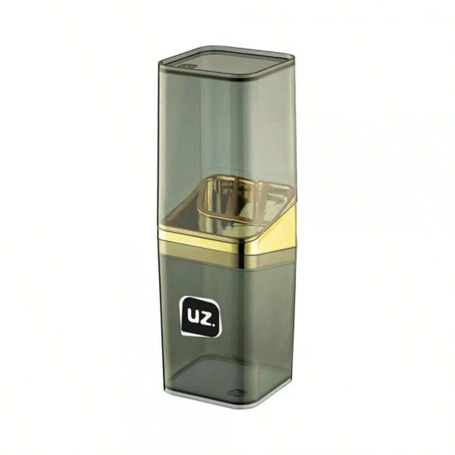 Transparent Toothbrush Holder Slim Line Bathroom UZ - Black With Gold - View 1