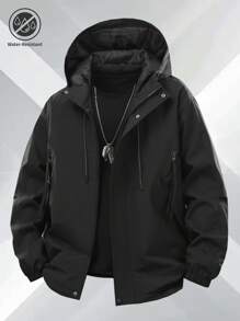 Men's Jacket, Solid Color Hoodie Casual Loose Comfortable Versatile Outerwear With Large Pockets, Spring/Autumn