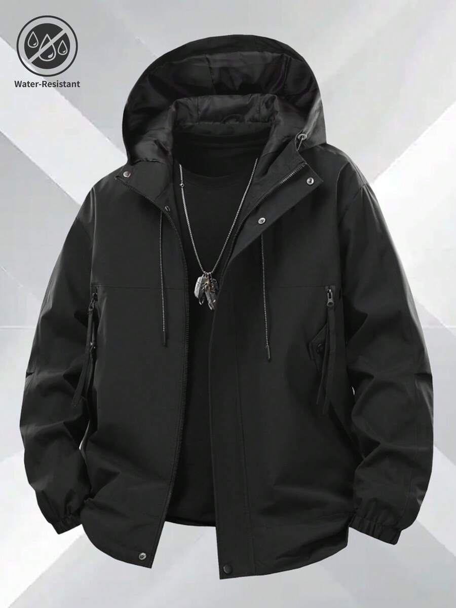 Men's Jacket, Solid Color Hoodie Casual Loose Comfortable Versatile Outerwear With Large Pockets, Spring/Autumn