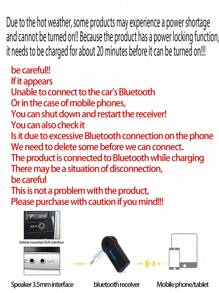 Receptor Bluetooth 5.3 para automóvil, conector de 3.5 mm, transmisor de música de audio estéreo inalámbrico con micrófono, adaptador multifuncional inalámbrico para automóvil, TV, PC, altavoces, auriculares, manos libres, capacidad de batería: 55mAh