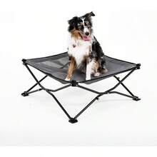 Coolaroo On-The-Go Elevated Dog Bed - Foldable Pop-Up Travel Dog Bed With Breathable, Moisture-Resistant Fabric, Carry Bag Included, Lightweight & Portable, Emerald Green, Standard - 灰色 - 查看 1