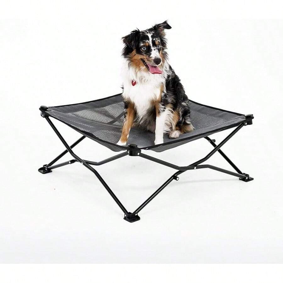 Coolaroo On-The-Go Elevated Dog Bed - Foldable Pop-Up Travel Dog Bed With Breathable, Moisture-Resistant Fabric, Carry Bag Included, Lightweight & Portable, Emerald Green, Standard - 灰色 - 查看 1