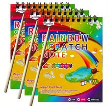 3pcs Rainbow Scratch Art Paper, Kids Craft Set Suitable For Teens Christmas Gift, Teen Arts & Crafts And DIY Scratch Off Painting