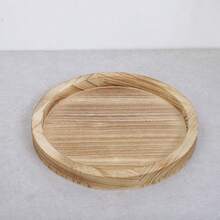 30厘米美式乡村风格木托盘、圆形餐盘、烛台、复古装饰木盘