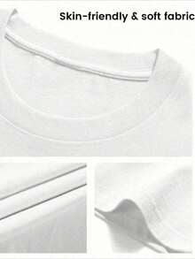 Chic Women's Graphic Tee - Soft, Breathable & Vibrant Printed Design - Casual Crew Neck Short Sleeve T-Shirt With Minimalist Blueprint Bra Top - trắng - Xem 5