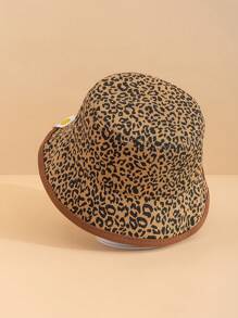 1 pieza Sombrero de pescador con visera para niños con estampado de leopardo, gorra de béisbol versátil para uso diario, adecuada como regalo para niños