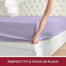 Mellanni King Fitted Sheet - Iconic Bedding Sheets With Up To 16 Inch Deep Pocket - Soft & Cooling - Fade & Stain Resistant - 1 PC (King, Light Blue) - 1356 Violet - 查看 5