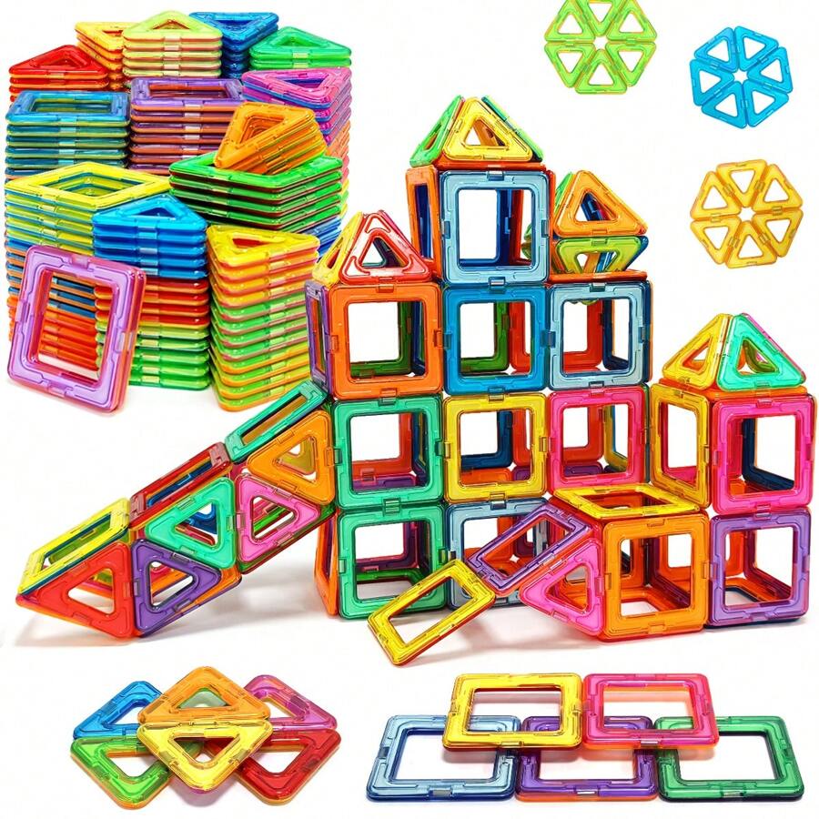 Magnetische Bauklötze Spielzeug für Kinder, großer Magnet MINT Spielzeug Lernspiel Konstruktions-Set Magnetspielzeug für Kinder im Alter von 3-6 Jahren Geburtstaggeschenke Magnetgeschenk Zufällige Farbe