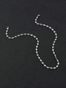 Fashionable Minimalist Pig Nose Necklace, Unisex Delicate Lightweight Necklace, Versatile Clavicle Chain - Silver - View 7