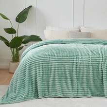 Super Soft King Blanket Pink Premium Silky Flannel Fleece 3D Ribbed Jacquard Lightweight Bed Blanket All Season Use (Pink Ribbed, King(90"X110")) - 新鼠尾草綠羅紋 - 查看 7