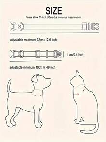 PETSIN 适用于猫和小型/中型犬的宠物项圈，带有铃铛设计的可爱猫脸和爪印 - 彩色 - 查看 10