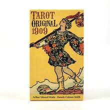 1 Juego de Cartas de Tarot Originales de 1909, Cartas de Tarot para Oráculos y Deleites Espirituales, Juego de Mesa del Destino, Para Principiantes - Mostaza Amarilla - Ver 3