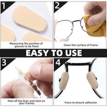4 Pairs Of Eyeglasses Nose Pad, Eyeglasses Support Nose Pad, Many Colors, Soft Foam Self-Adhesive Nose Pad, Protect Nose, Relieve Pain, Sponge Non-Slip Nose Pad, Suitable For Sunglasses, Glasses (1.5 Mm), Holiday Must-Have, Cheap, Facial Care Supplies.