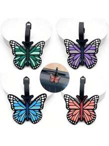 1pc Butterfly Luggage Tag, Travel Accessory, Silicone Fashion Handbag Label, Suitable For Outdoor Travel Carrying