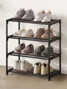 1 pieza Estantería de almacenamiento de zapatos de 4 o 5 niveles, multiusos y de almacenamiento simple, ahorra espacio, apta para entrada, armario, sala de estar, garaje - Negro - Ver 7