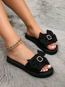 Sandalias de mujer elegantes y clásicas, con diseño de lazo, aptas para uso en exteriores, antideslizantes y resistentes al desgaste. Ideales para la playa, resort y uso casual en primavera/verano