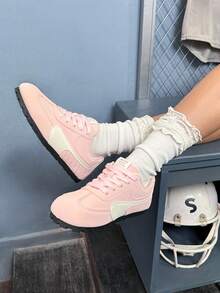 DareSee BEIER 女士透气休闲系带平底滑板鞋，时尚百搭，适合音乐节、Y2KFest、返校季、秋季、圣诞节、冬季等场合，是理想的圣诞礼物之选。