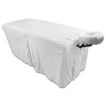 Microfiber Massage Table Skirt By  - Massage Table Bed Skirt To Fit Standard Size Massage Tables - Lightweight, Super Soft And Stain-Resisting - White - White - View 5