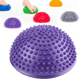4pcs Semi-Circular Duran Ball PVC Inflatable Half Yoga Ball Massage Dot Fitness Balance Ball, Inflatable Semi-Circular Pineapple Ball, Multi-Color Options