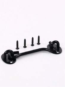 Gancio anti-vento in acciaio inossidabile nero, accessori per gancio per finestra rinforzato, accessori per gancio per finestra, gancio in acciaio inossidabile, accessori per gancio per finestra rinforzato con un aspetto elegante, semplice e pratico, che aggiunge privacy a qualsiasi porta scorrevole, perfetto per fissare la posizione di porte, cancelli e finestre, adatto per bloccare strappi, porte di capanni o finestre che si aprono