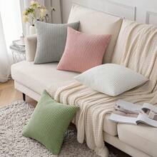 1/2 capas de almofada decorativas de veludo cotelê, 40 x 40 cm, capa de almofada macia para sofá, quarto, sala de estar, varanda, rosa