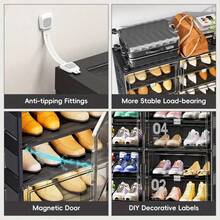 12pcs Thick Transparent Shoe Box With Lid, Foldable And Stackable Plastic Shoe Rack Organizer - Waterproof, Space Saving, Suitable For All Shoes - Perfect For Hallways, Bedrooms, Homes, Dormitories