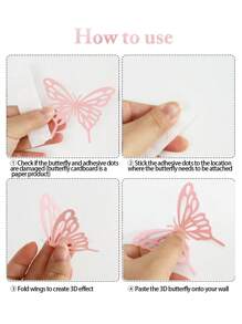 20 pièces Papillons violets découpés au laser creux, décoration murale de fête de mariage, fleurs décoratives, autocollantes