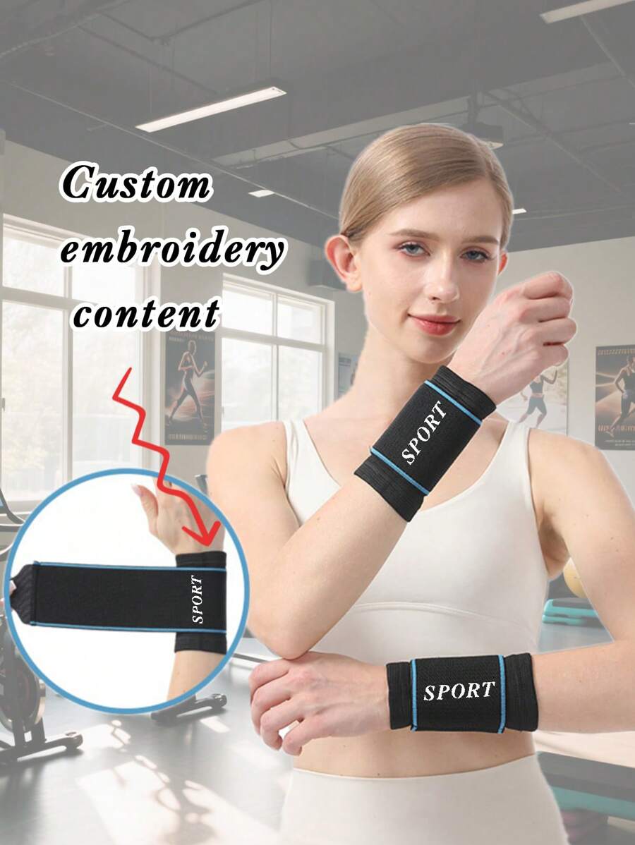 1 Stück individuell bedruckbares Sportarmband, atmungsaktive Bandage zum Verletzungsschutz, gestrickte Kompressionsbandage für Fitness, Wärme und Gelenksunterstützung