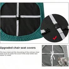 Seat Covers For Dining Room Chair Seat Slipcovers Kitchen Chair Covers (Beige, 4 Pcs) - 青色 - 查看 6