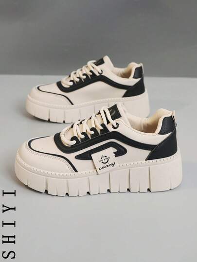 [2025 Spring New Arrival] Women's Casual Shoes, Women's Platform Shoes, White Sneakers, Comfortable Athletic Shoes, 5cm Height Increase, Party Shoes, Suitable For Petite Women With Sporty Style